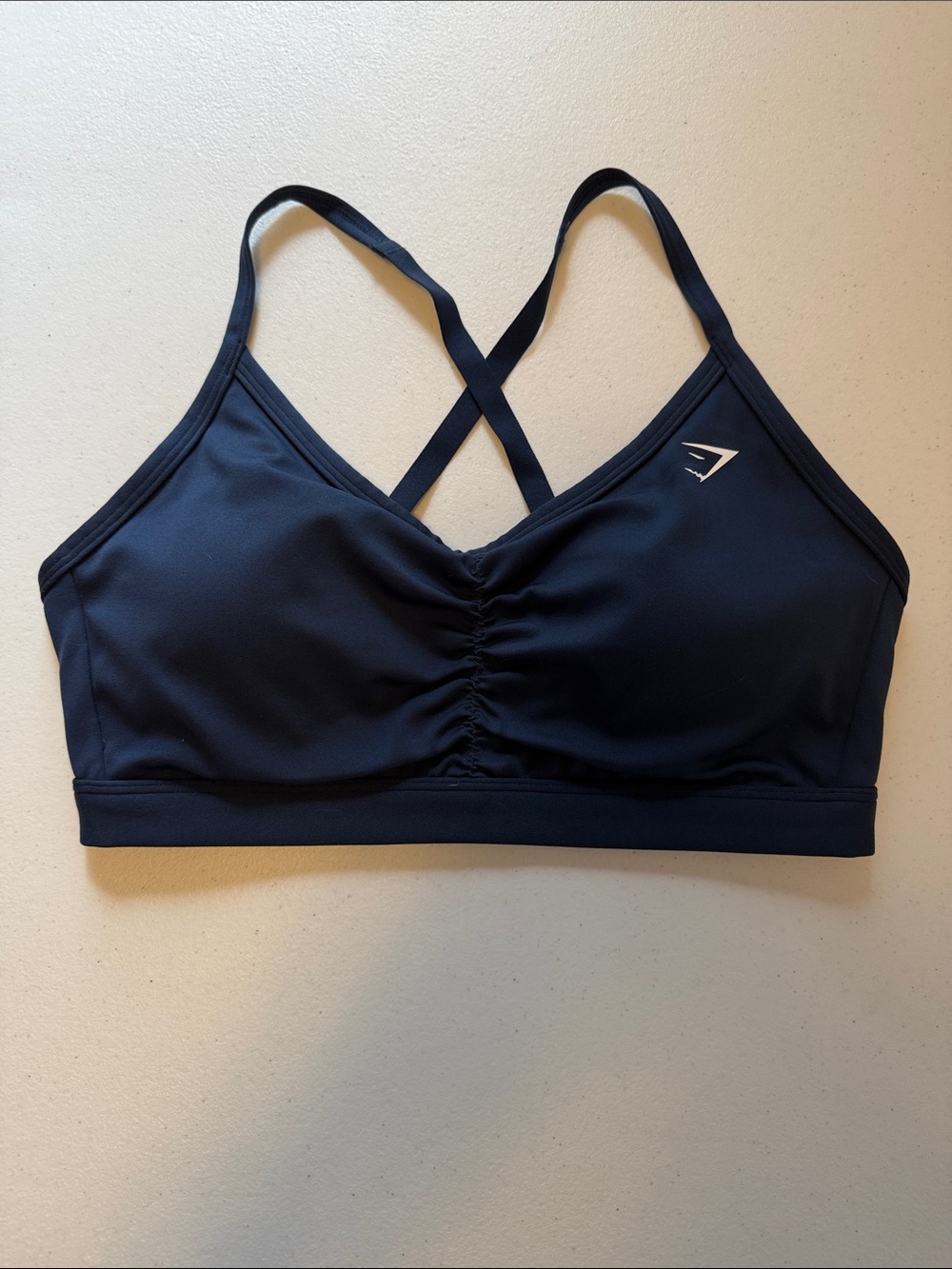 Gymshark Navy Blue Ruched Training Sports Bra